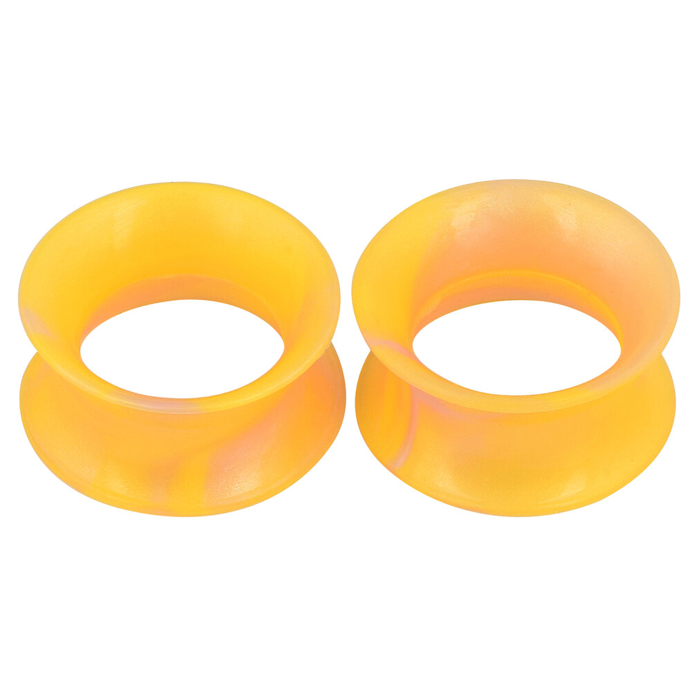 2PCS Colorful Thin Silicone Ear Gauges Soft Ear Plugs Ear Skins Tunnels Earrings