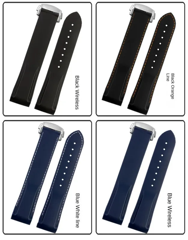 20mm 22mm Silicone Watch Band For Omega 300 SEAMASTER 600 PLANET OCEAN Seiko SKX