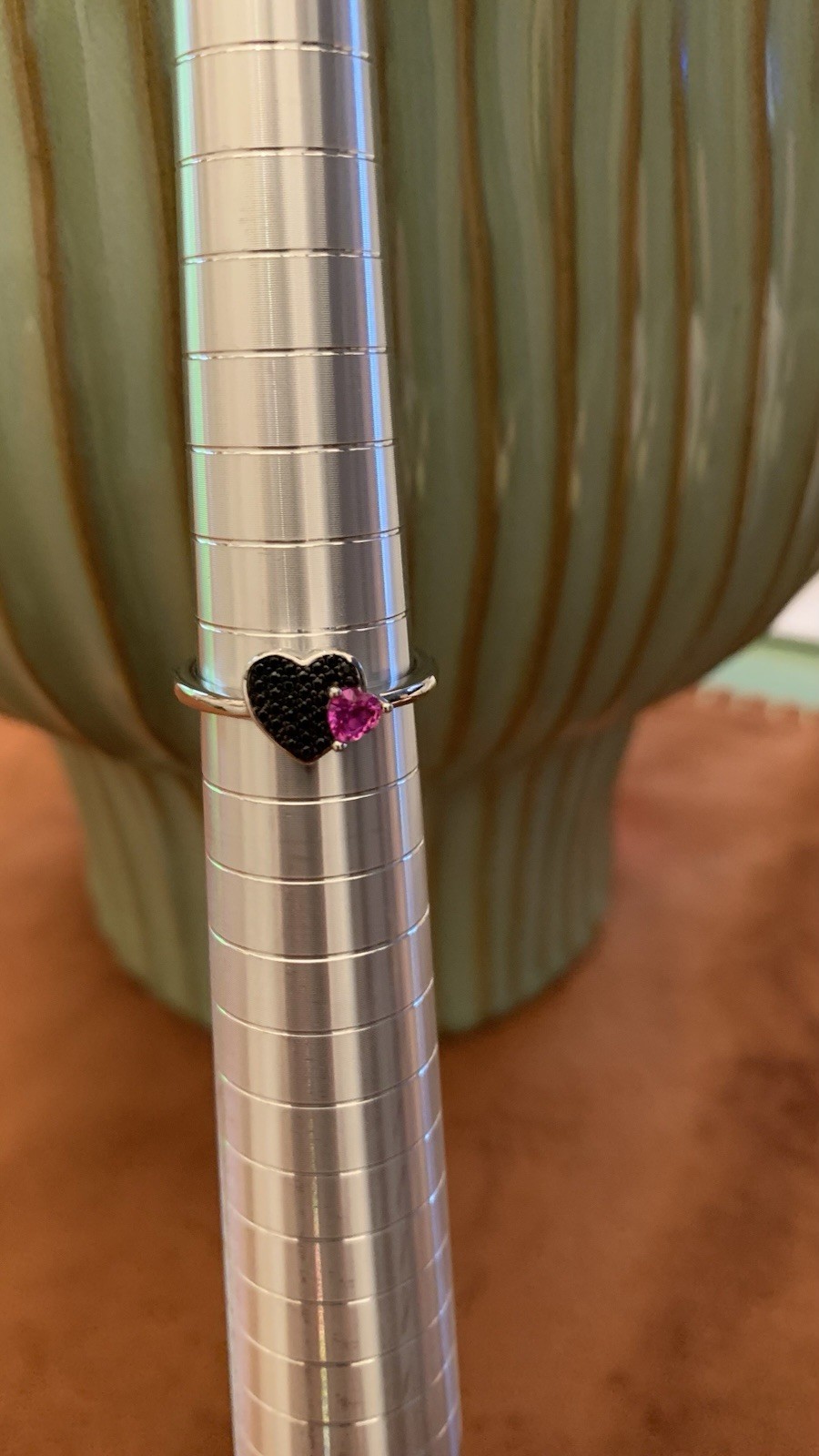 Black Spinel And Lab Created Pink Zircon Or Lab Created Pink Sapphire Size 7 925