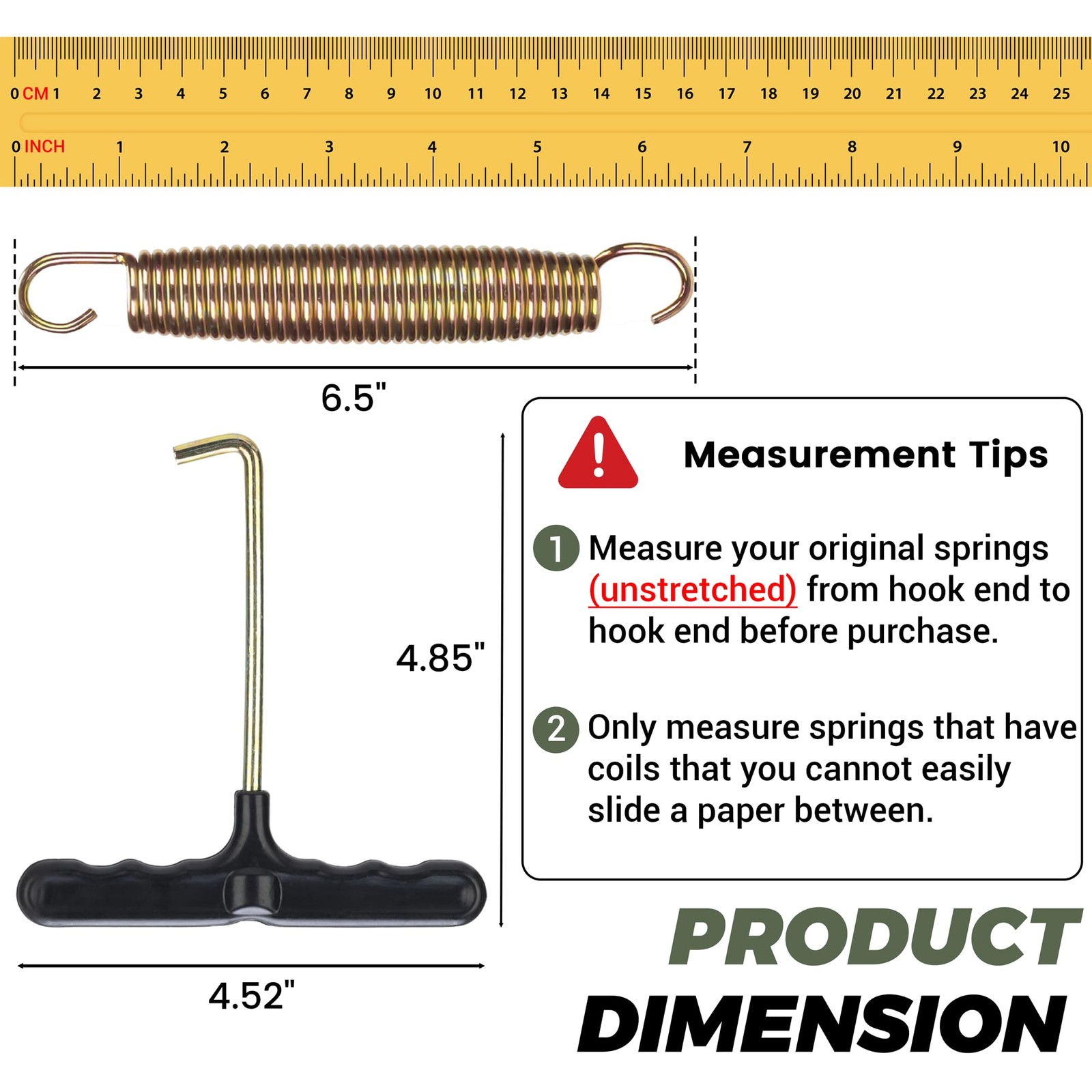 LOIUO Trampoline Springs Replacement 3.5″ to 8.5″ Galvanized Steel Heavy Duty Hi