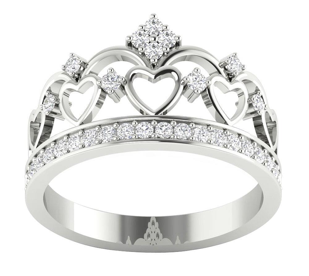 I1 G 0.45 Ct Natural Round Diamond Crown Engagement Ring 14K Solid Gold 11.00 mm
