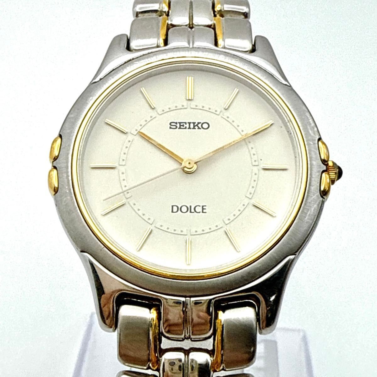 SEIKO Dolce Thin Quartz Watch Two Tone Ivory Dial 35mm/1.38in Men Used
