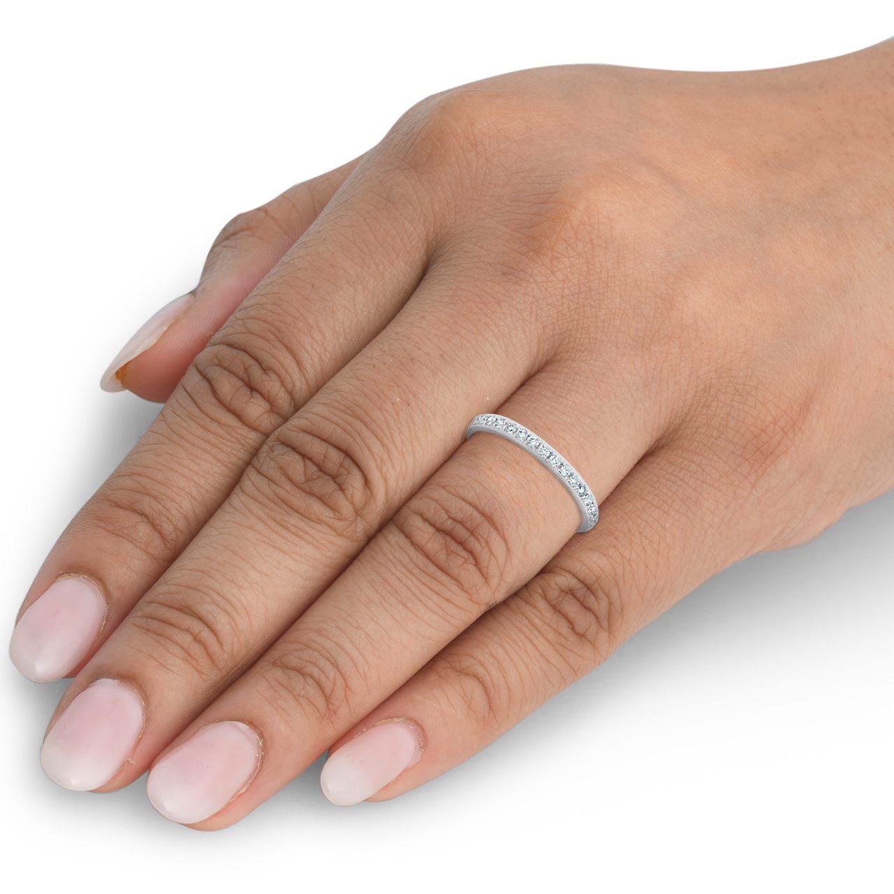1/2ct Diamond Wedding Ring Womens Eternity Band 10k White Gold