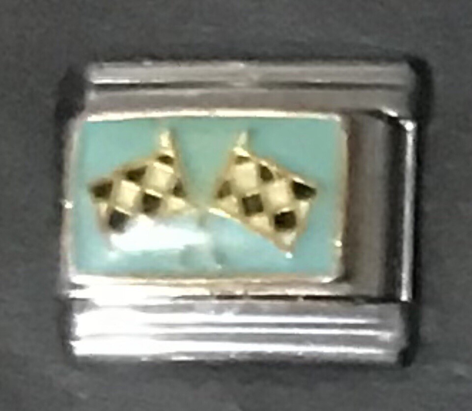 Nascar Racing Flags Enamel WHOLESALE ITALIAN CHARM 9MM K52 Style BF