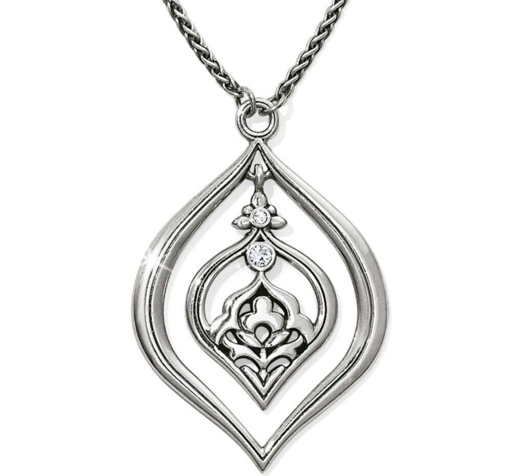 NWT Brighton CASABLANCA JEWELS SOFT Teardrop Crystal Silver Short Necklace $48