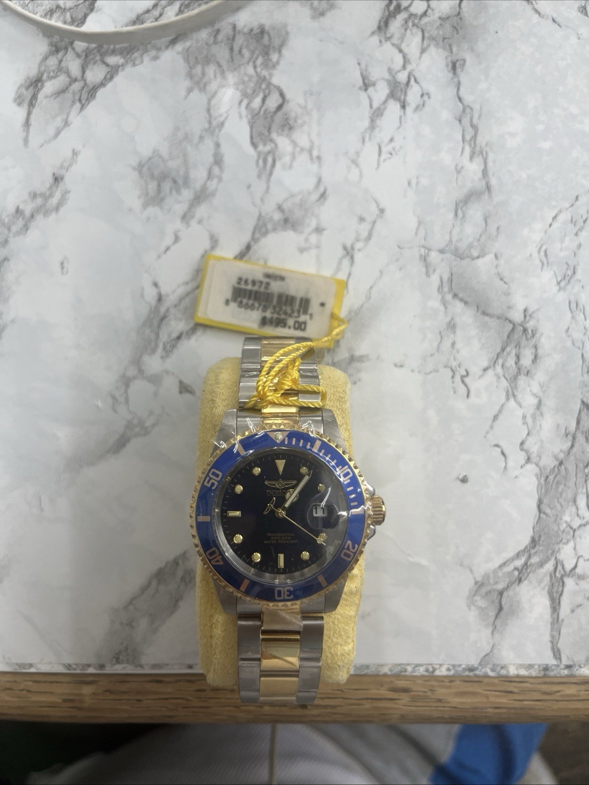 Invicta Pro Diver 26972 Blue Dial Two Tone Stainless Steel Wrist Watch for Men
