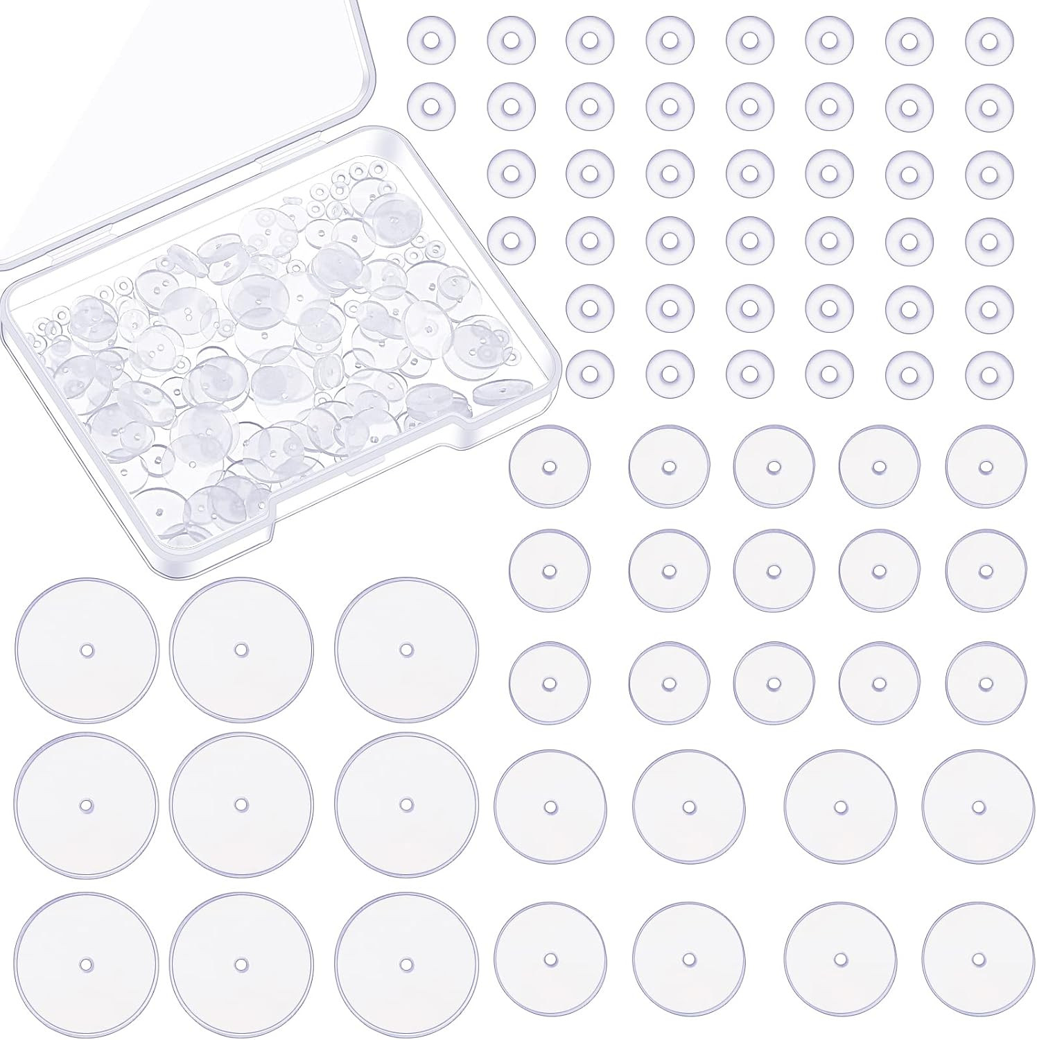 200 Pcs Clear Piercing Disc for Piercing Bump 3/5/ 7/9 Mm Clear Silicone Earring