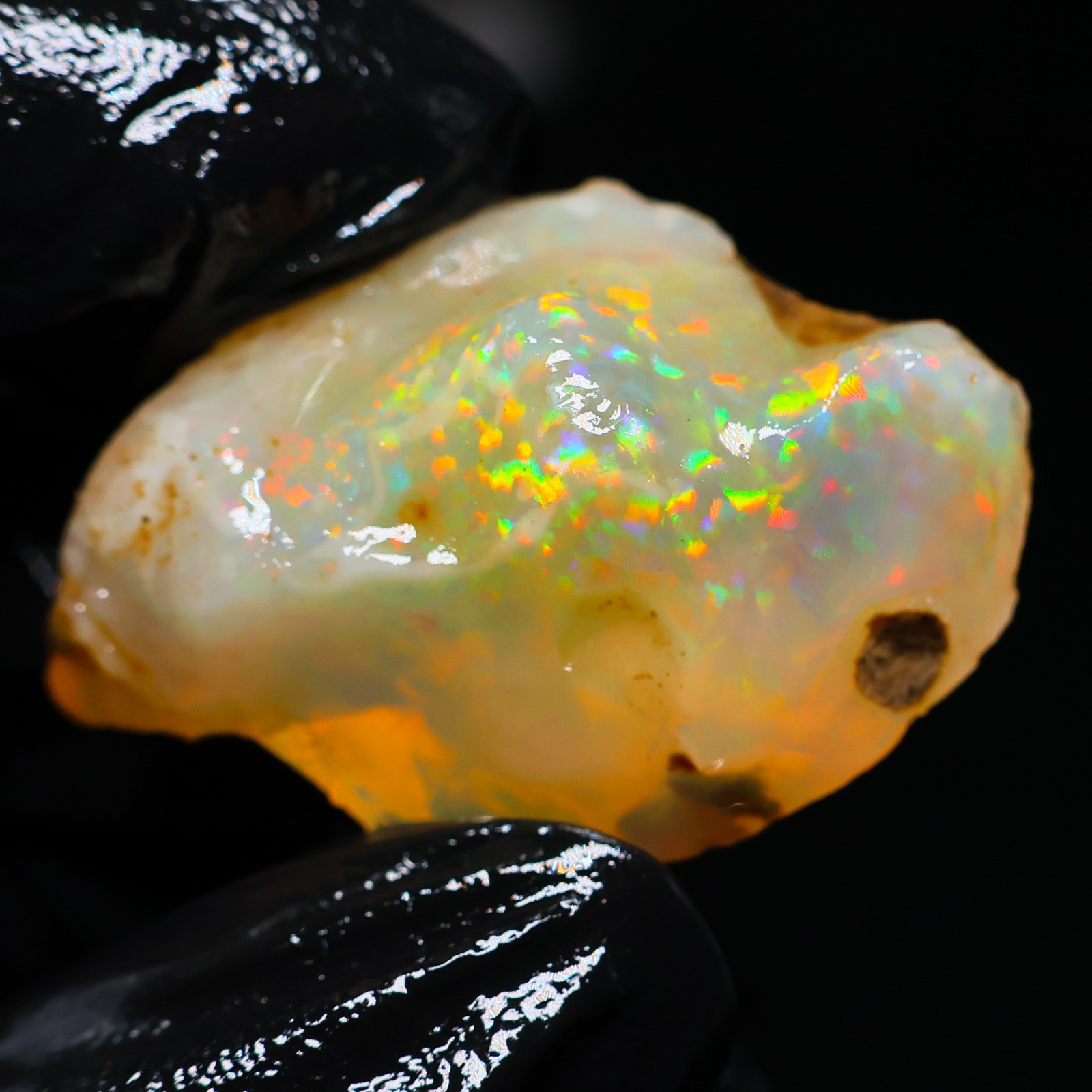 Natural Ethiopian Welo Opal Rough 51.30 Ct Gemstone – Bright Play of Color Fire