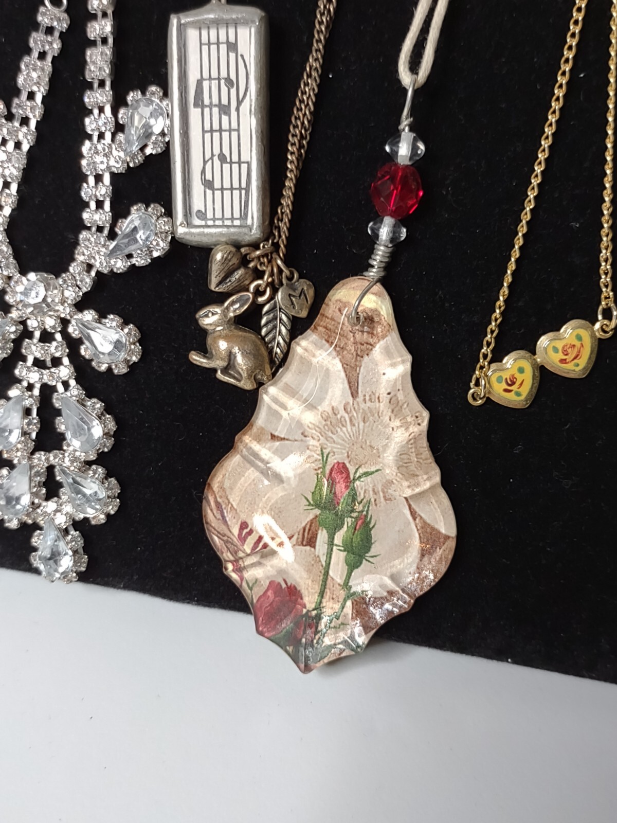 Lot Of 12 Pendant Necklaces Heart, Rabbit, Star, Anchor, Music Necklace Lot P33