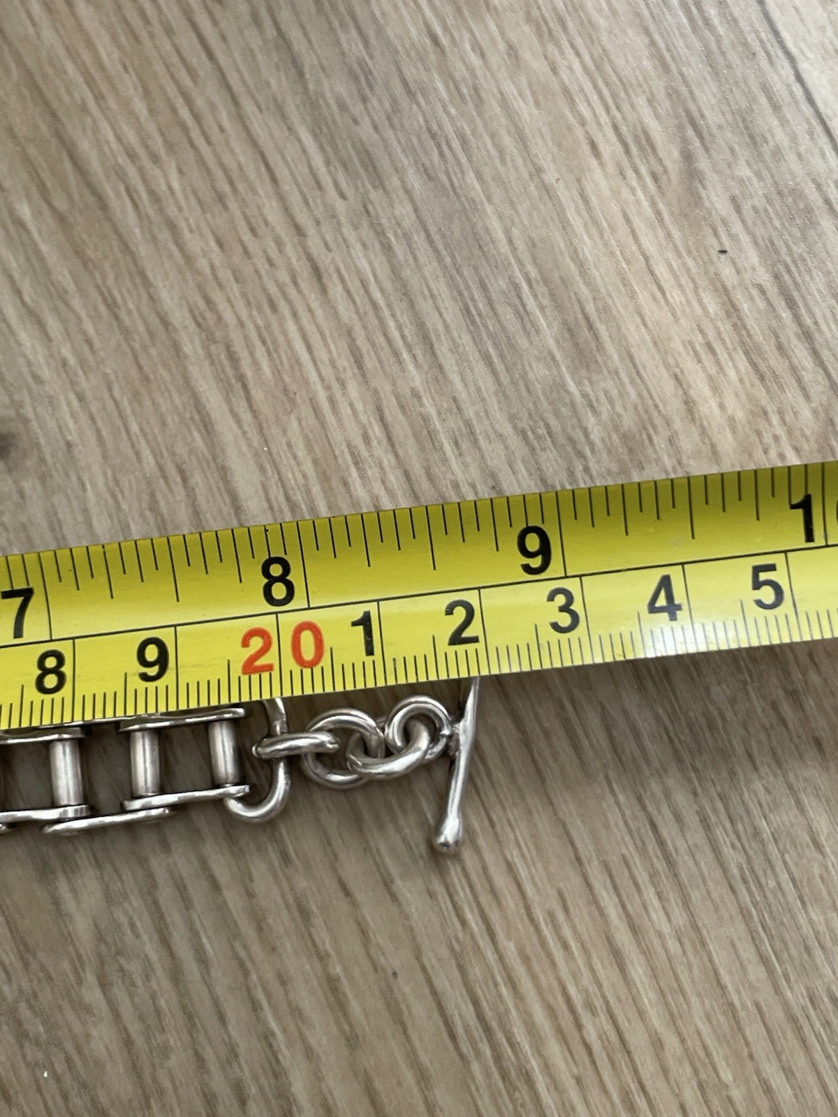 Sterling Silver Bracelet Bike Chain Modernist T Bar Heavy Statement (50g)