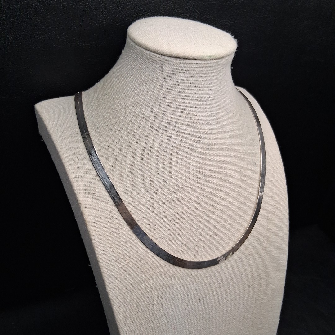 Sterling Silver 925 MILOR ITALY Herringbone Chain Necklace 16g. 17.701