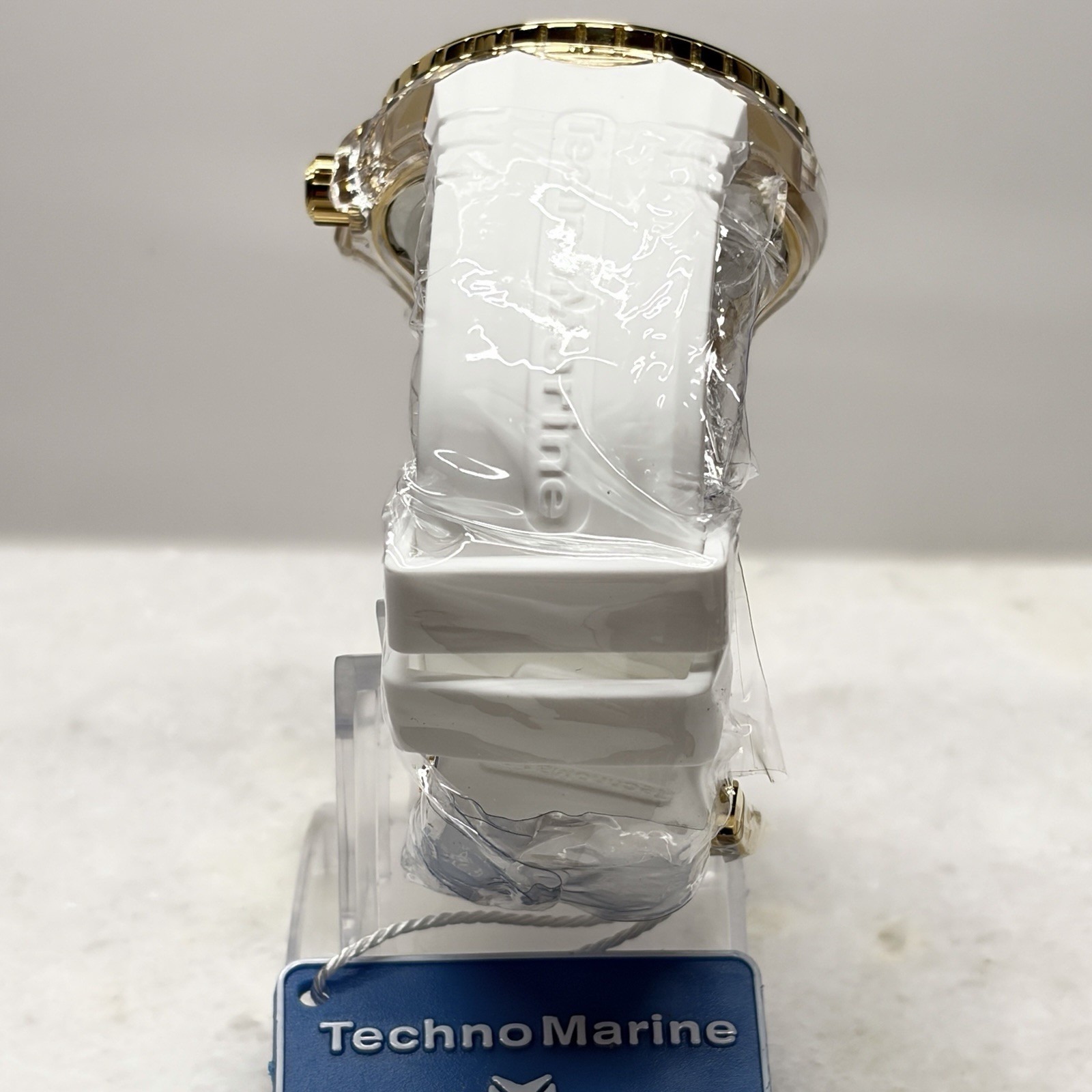 TechnoMarine Cruise Monogram Men’s 46mm Gold Black Dial White Strap TM-122013