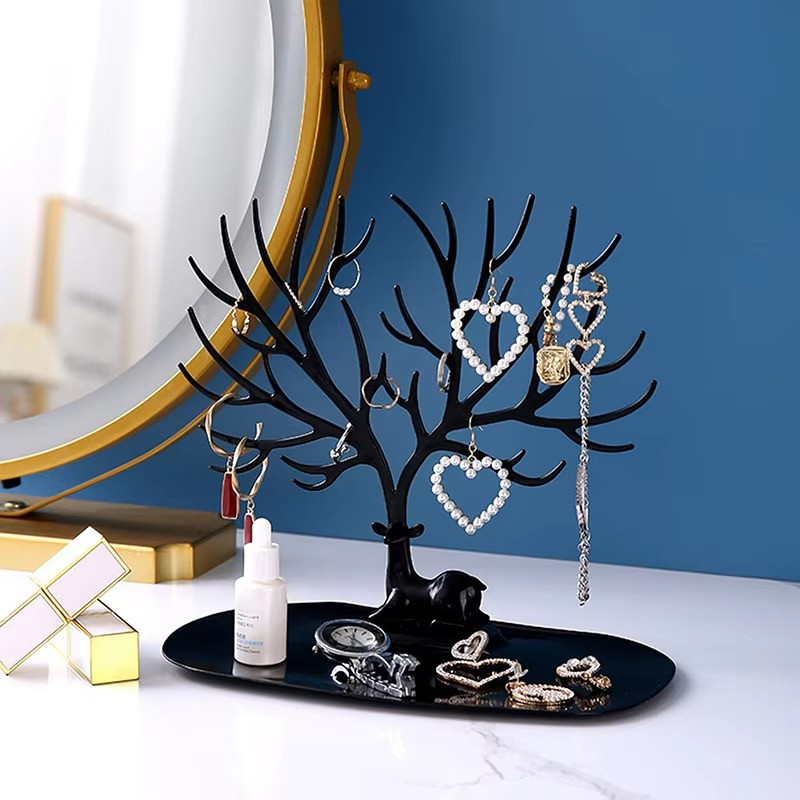 Antler Tree Jewelry Display Stand Tray – Necklace Bracelet Ring Organizer Holder