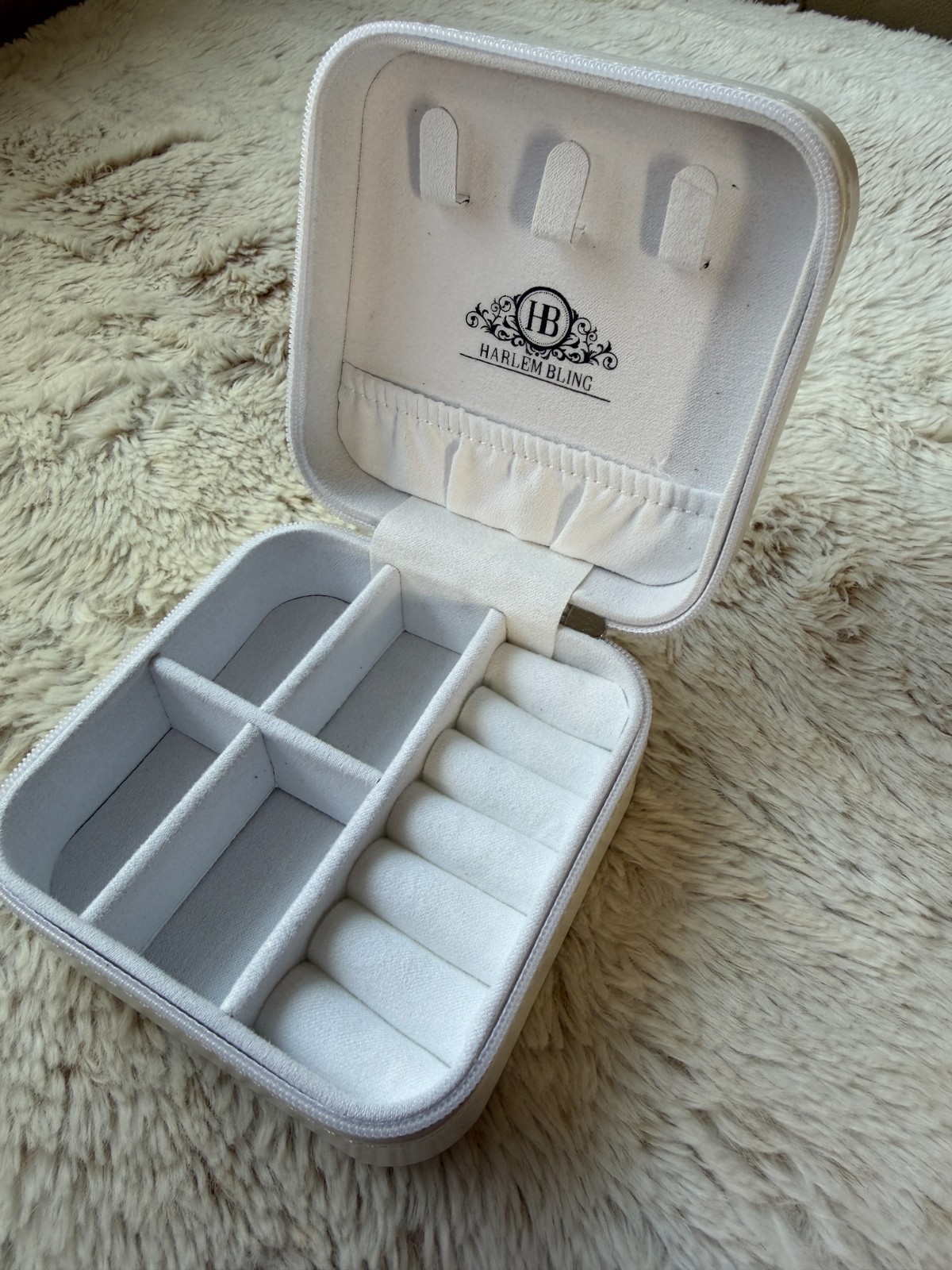 Harlembling Mini Leather Travel Jewelry Box Case