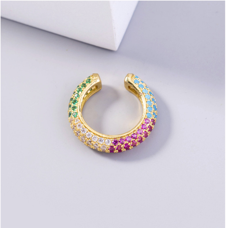 1Pc Women Girl Width Band Silver Gold Plated Micro Pave CZ Ear Cuff Earrings I72