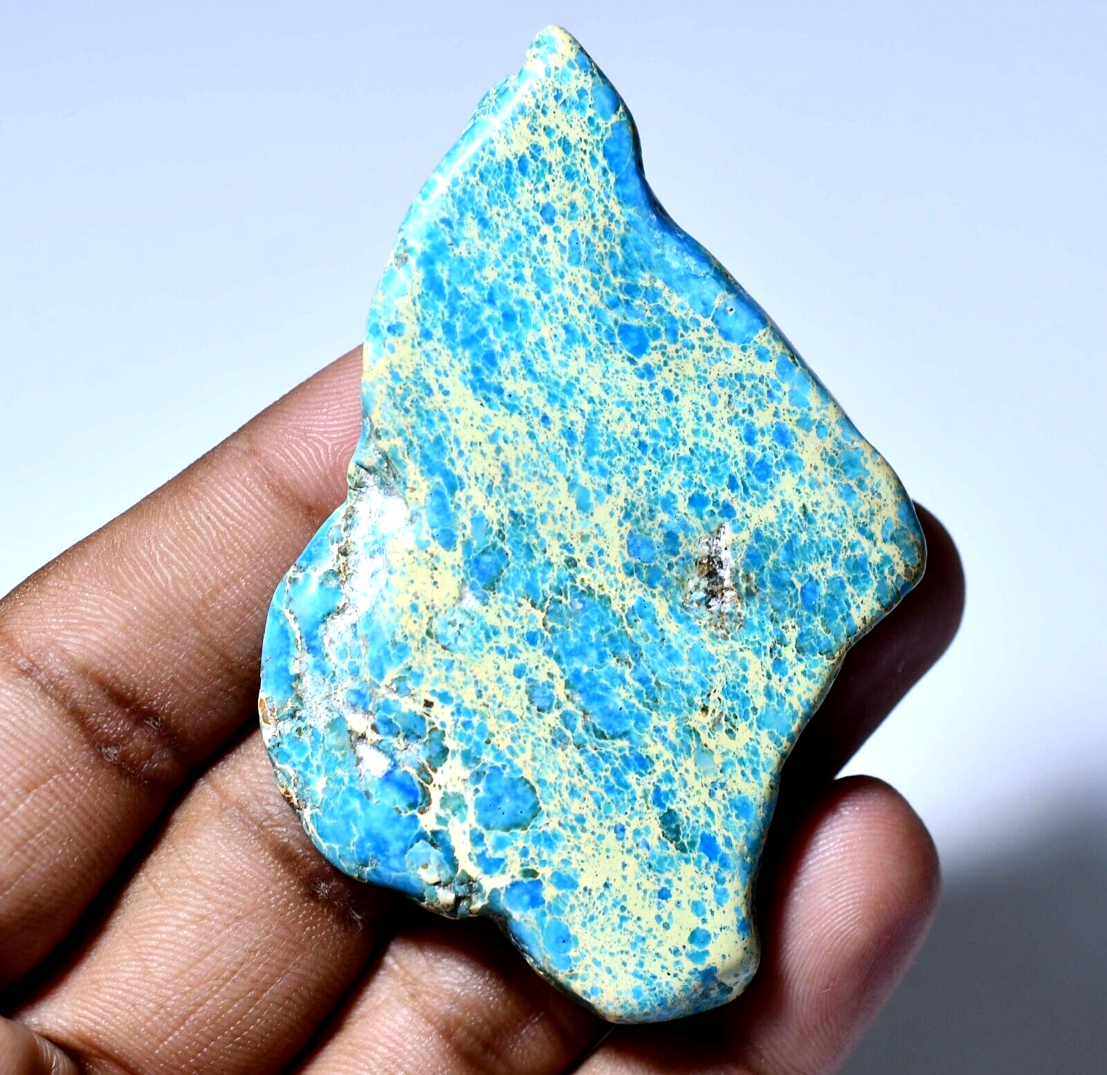 Natural Blue Ridge Turquoise 135.0 Ct Polished Slab Untreated Certified Gemstone