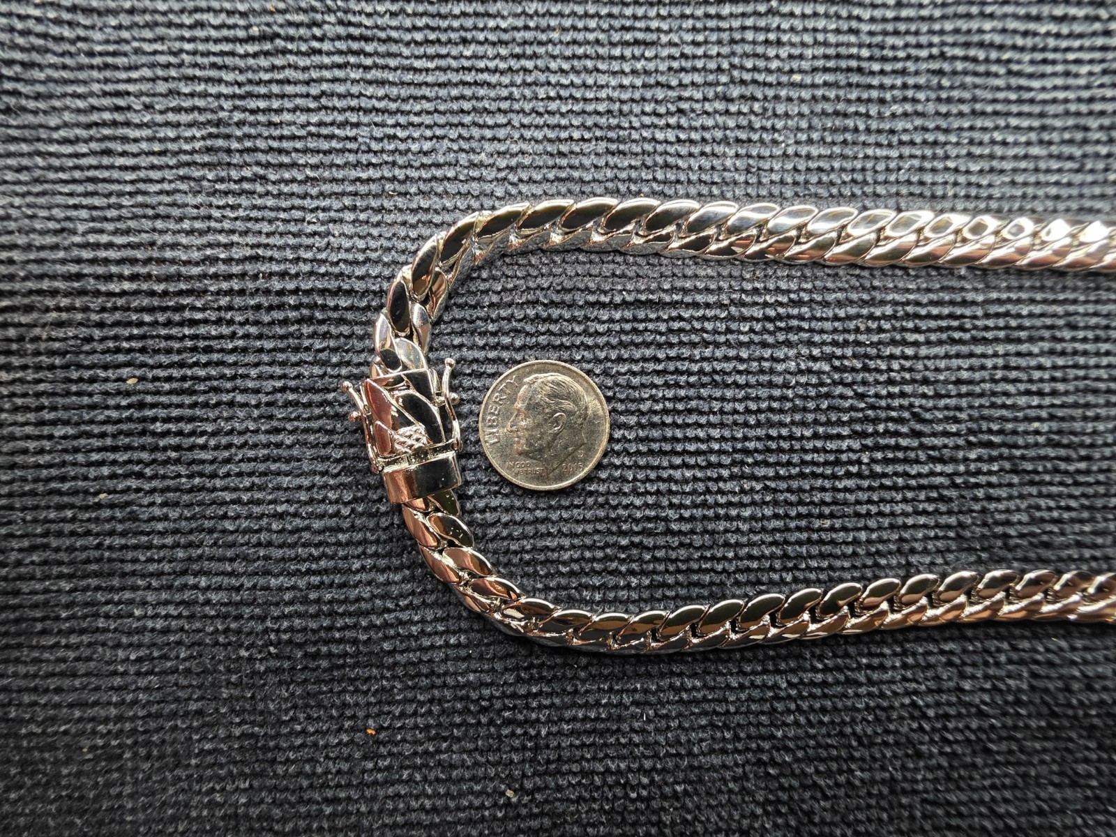Silver Miami Cuban Chain 20in with Box Lock