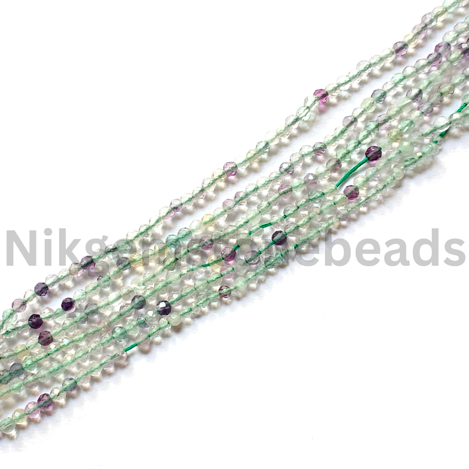 Natural Multi Fluorite Gemstone, Micro Faceted Round Cut Beads, 2.75-3.00 MM.