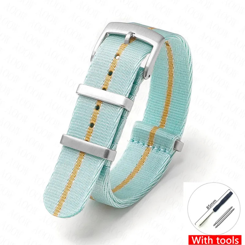 Canvas Nylon Watch Strap for Omega Swatch Seamaster Speedmaster Seiko 18-24mm