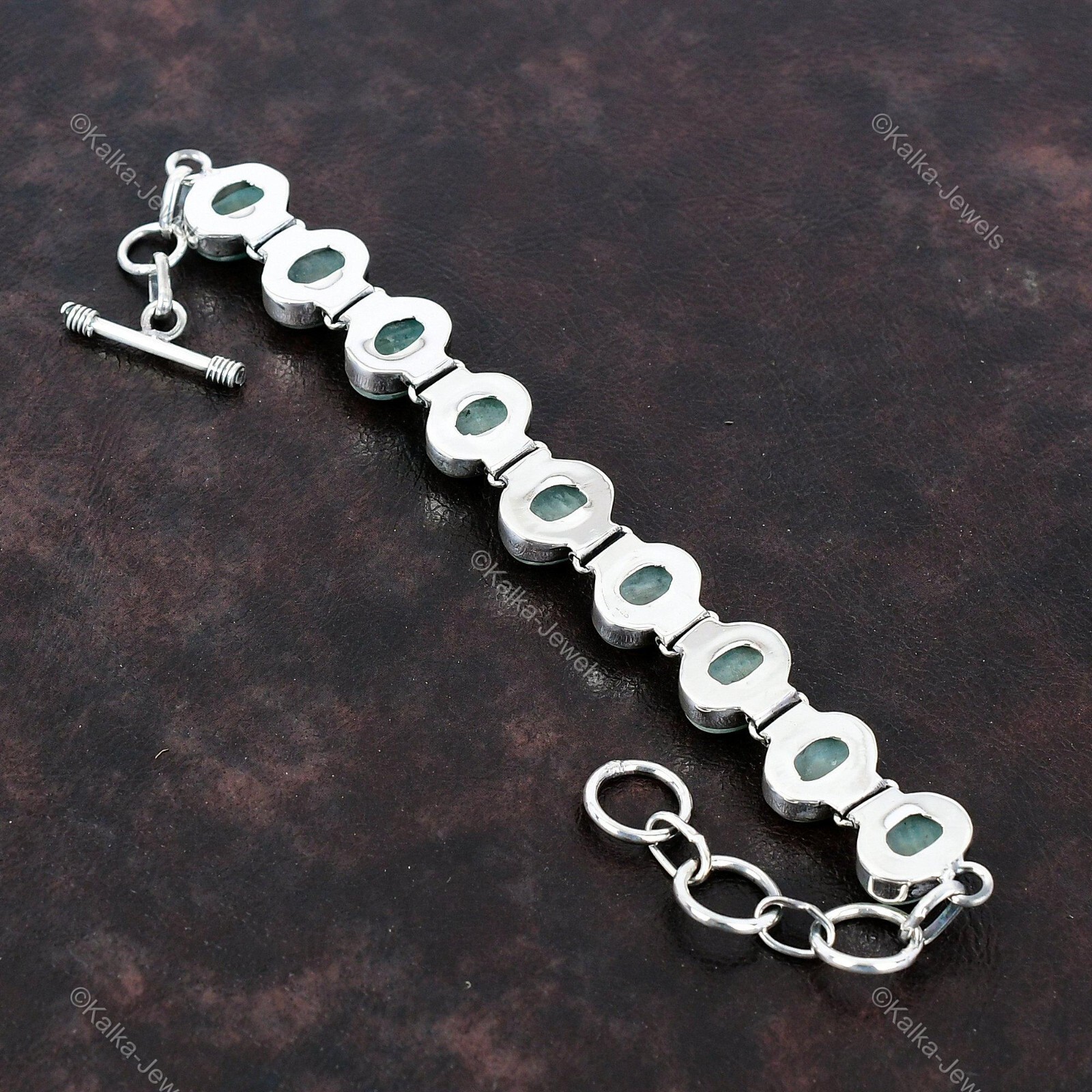 Gift For Women Chain Adjustable Bracelet 925 Silver Natural Amazonite Gemstone