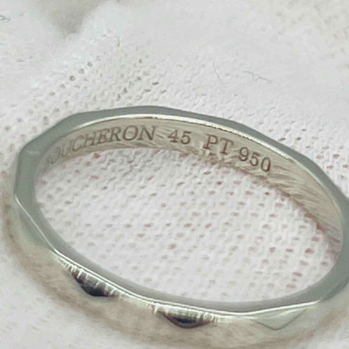 Boucheron Facette Ring Pt950 Platinum Silver Approx. US Size 3.25 (JP 5)