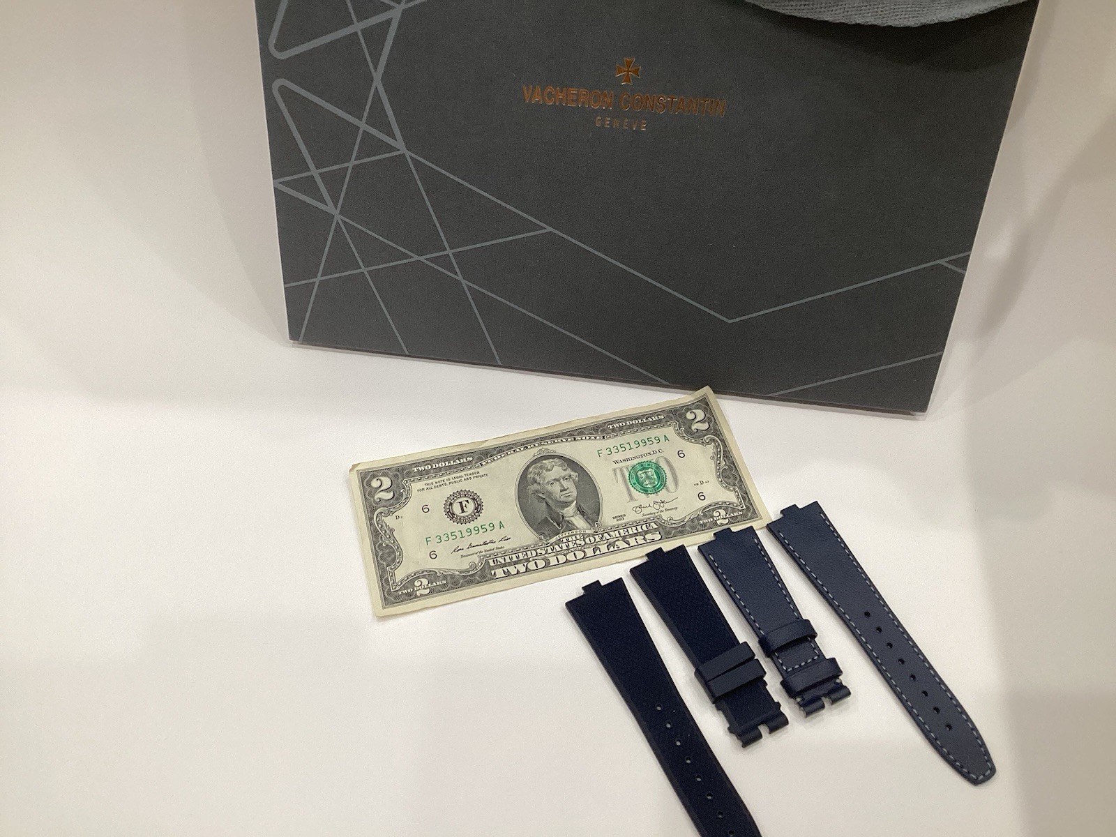 Vacheron Constantin Overseas Gen3 Pair Blue Leather & Rubber Watch Strap OEM