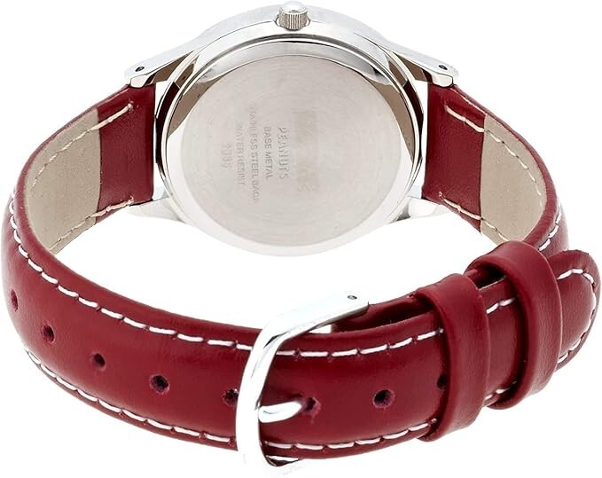 [Citizen Q&Q] Analog Snoopy Faux Leather Strap Watch AA95-9852 Ladies, Red