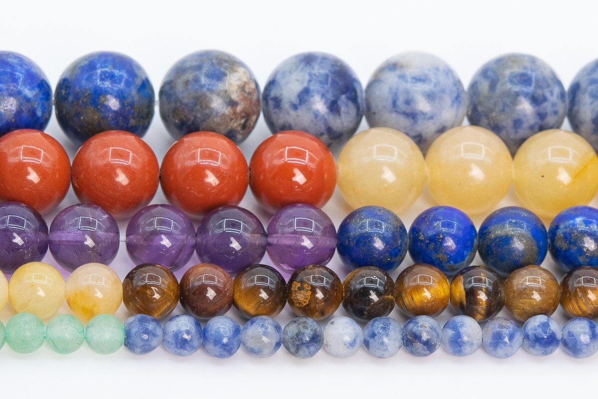 Natural 7 Chakra Beads Grade AAA Round Gemstone Loose Beads 4-5/6/8-9/10/11-12MM