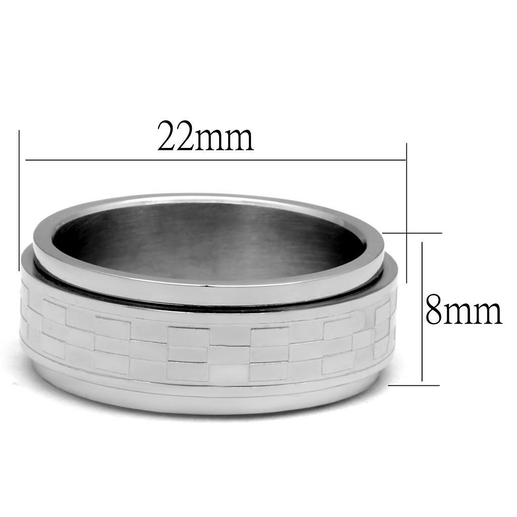 TK2942 – High polished (no plating) Stainless Steel Ring with No Stone