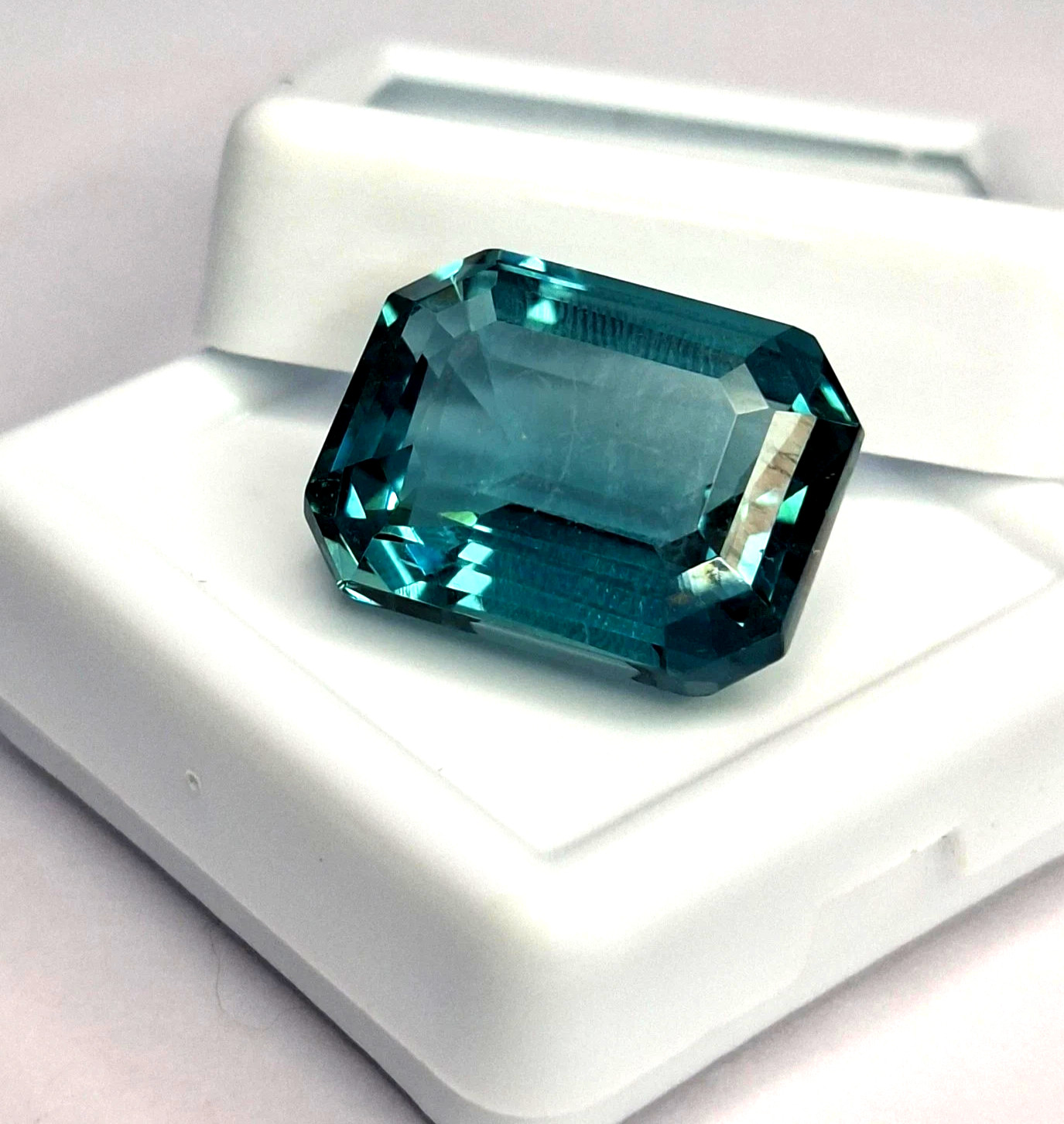 Rare Natural Bluish Green Tourmaline 11-13 Ct Emerald Cut Certified Loose Gems
