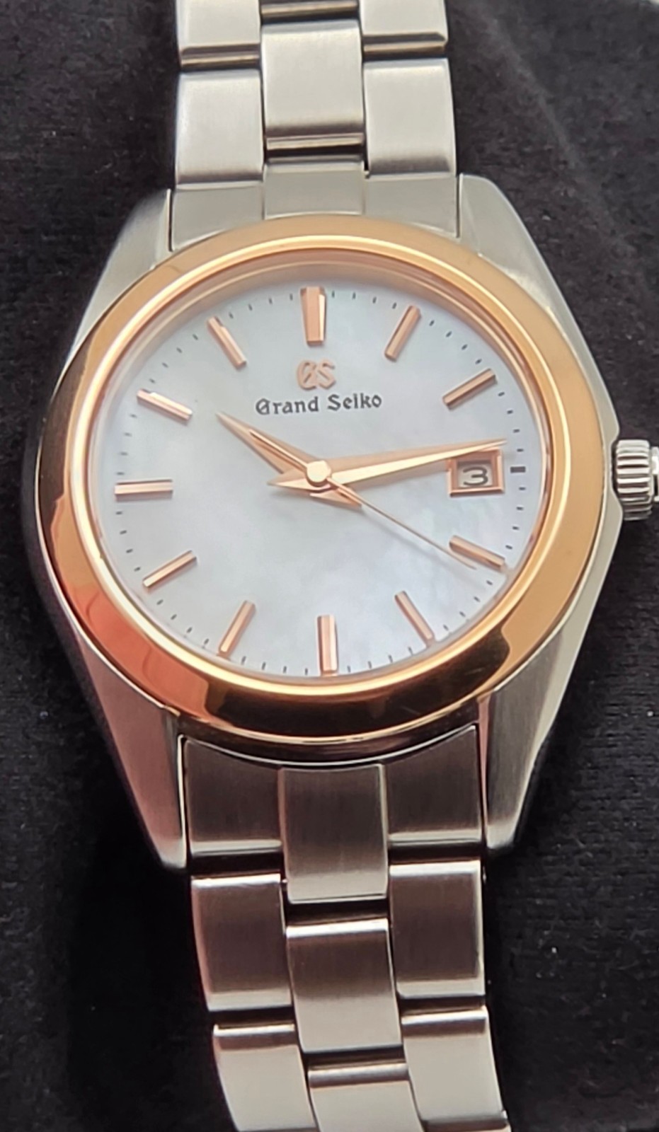 Grand Seiko Heritage STGF268 MOP Dial Quartz Ladies 29mm Steel/Rose Gold Box
