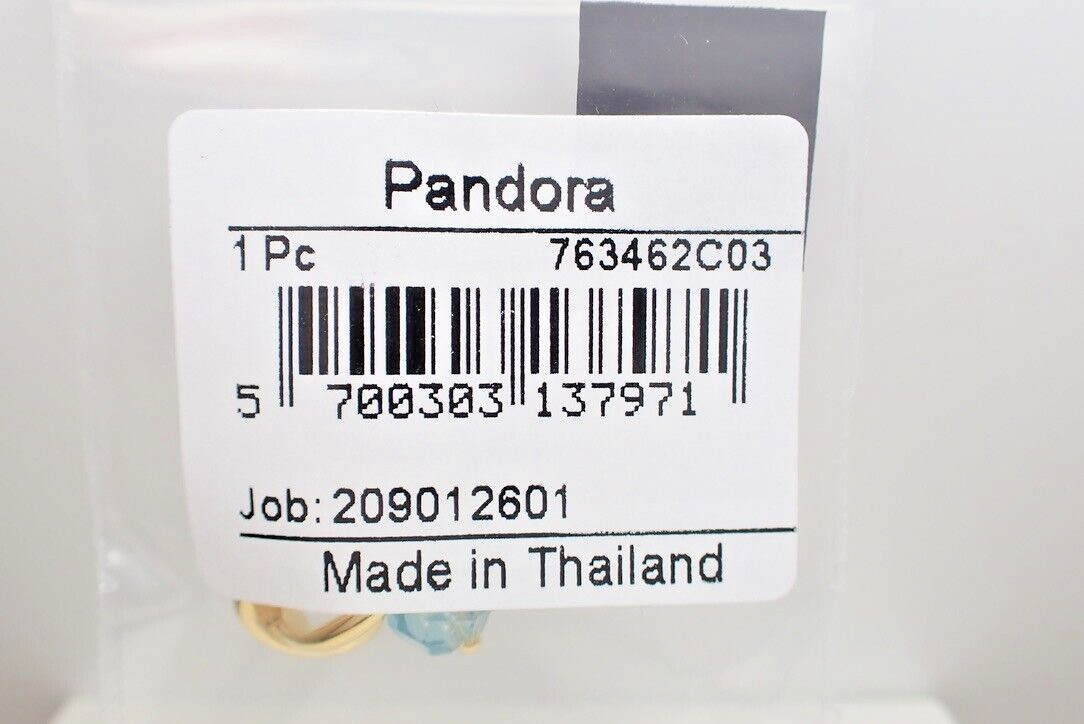 Authentic PANDORA #763462C03 Faceted Sea Aqua Blue Eternity Shine Charm – March