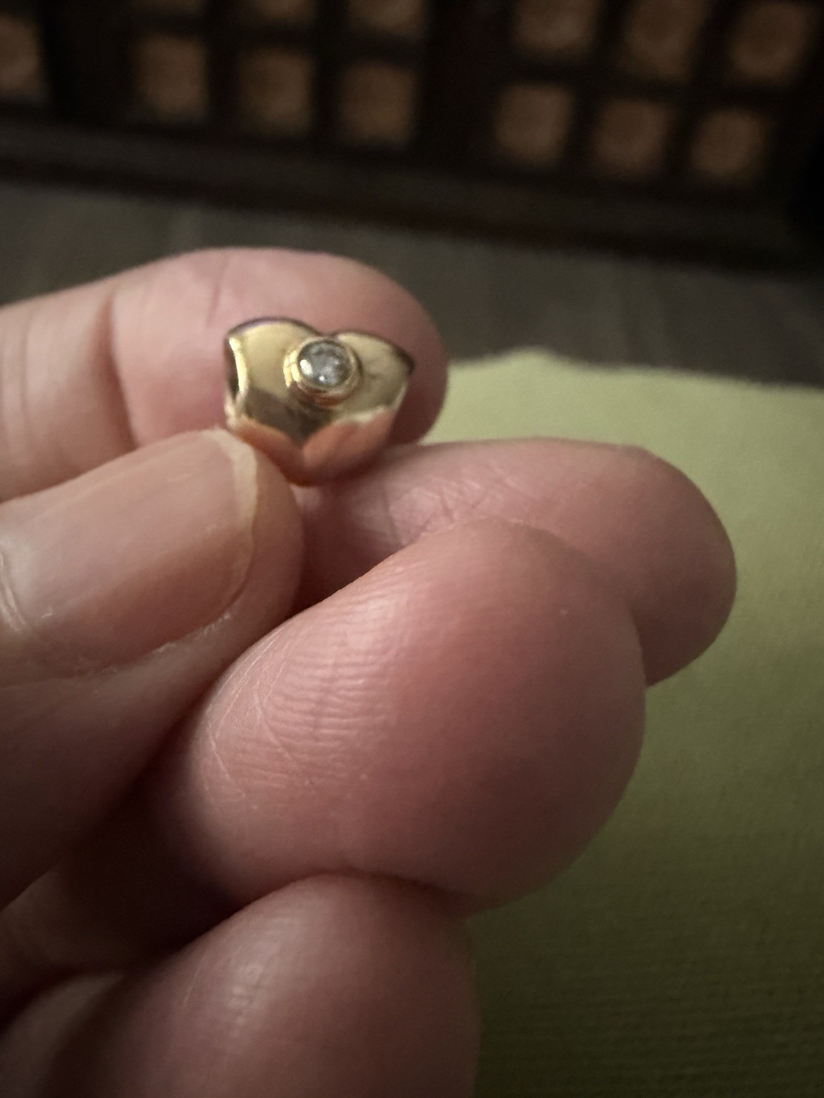 Authentic Pandora 14K Gold Heart Charm Two Diamonds Retired 585 Rare ALE