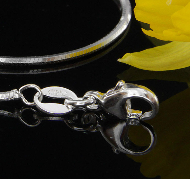ITALIAN Snake Sterling Silver Square cut Chain 1mm- 15″/38cm – CH016 RRP£30!!!