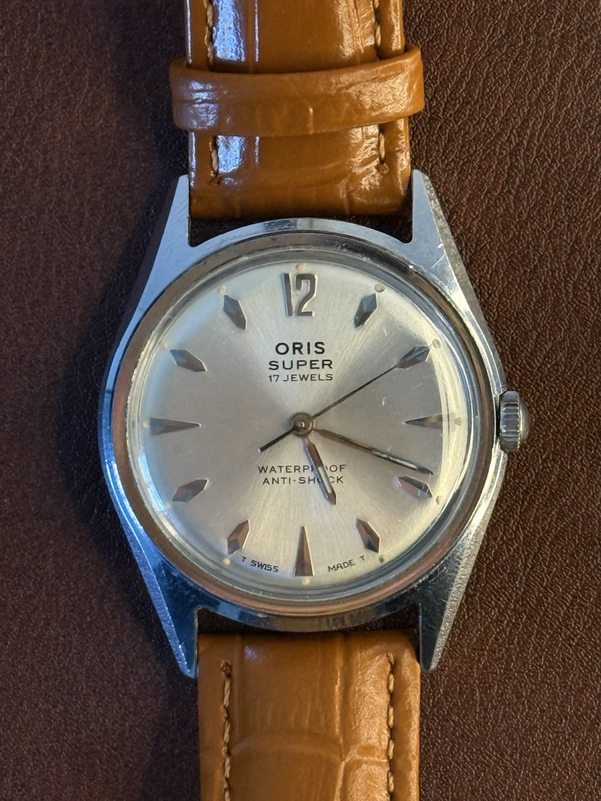 Vintage Oris Super 17J Manual Wind Swiss Made Silver Dial 33mm