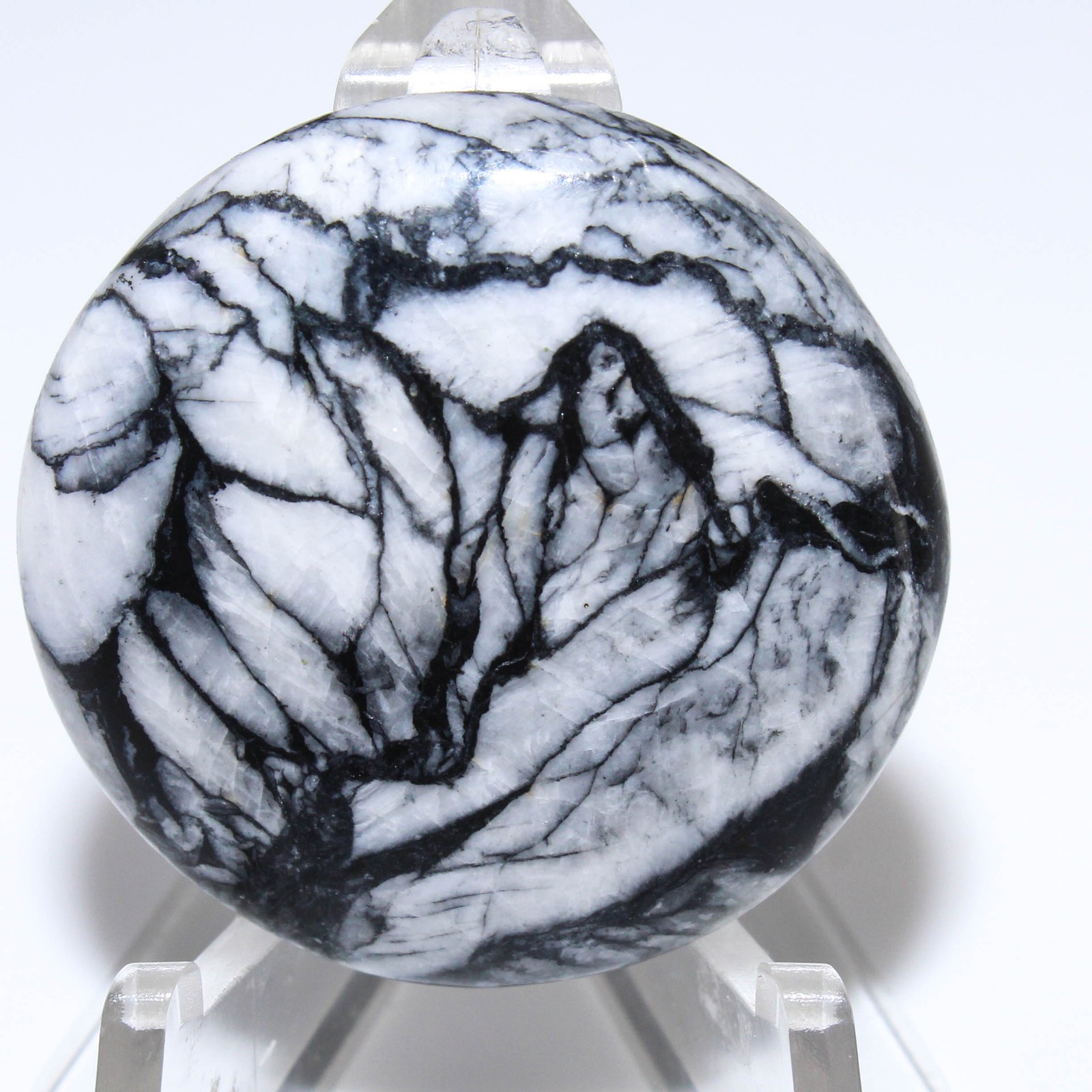 43.50 Ct. AAA Pinolith Jasper Round Cabochon Loose Gemstone 30x30x5 mm