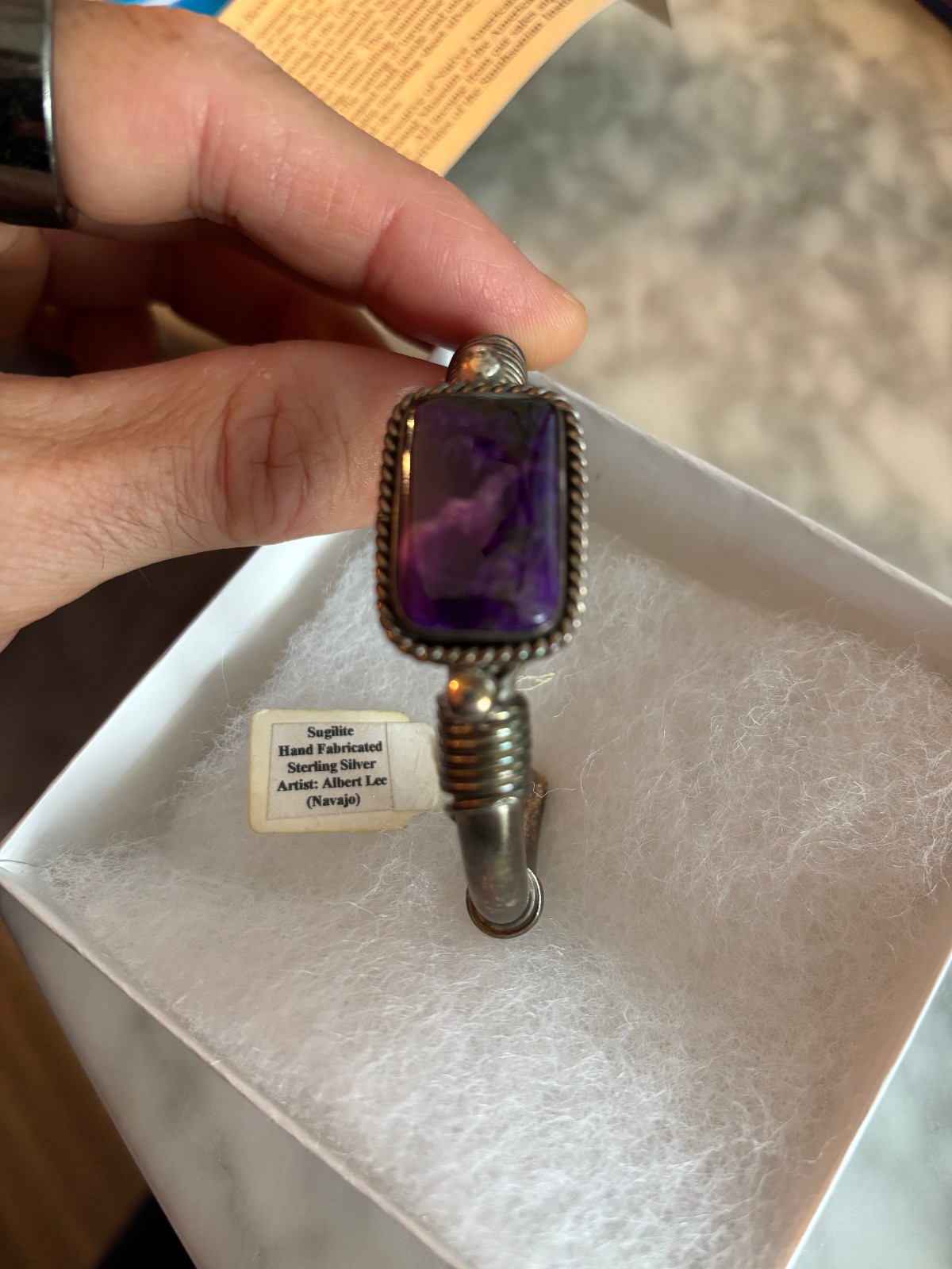 Albert Lee hand fabricated Sterling Silver with Sugilite bracelet