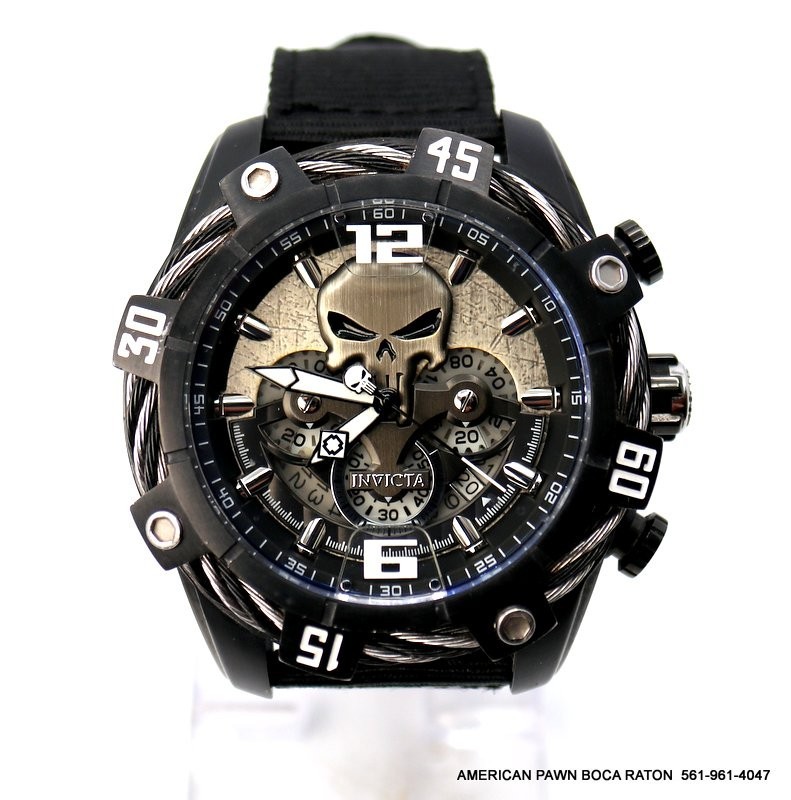 Invicta Marvel Punisher Chronograph Men’s Watch Black Bolt 51mm 33163 Limited Ed