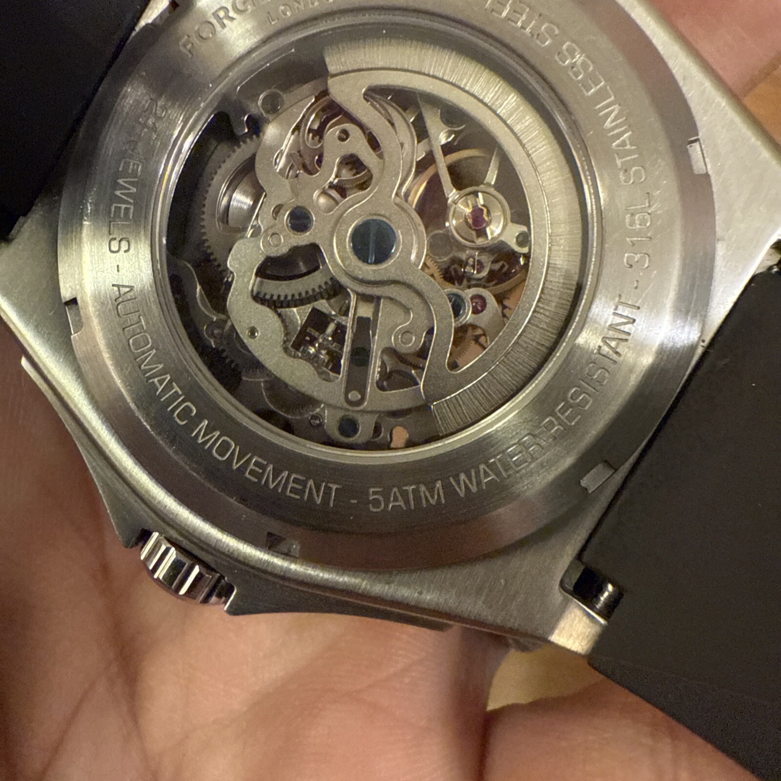 Forge And Foster Automatic 44mm Skeleton Men’s Watch Stainless Steel 316L Ghost