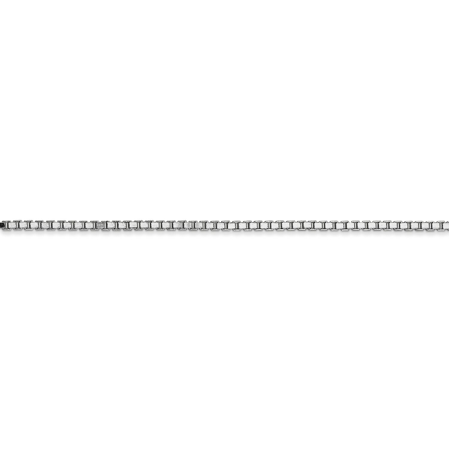 14k White Gold 1.5mm Solid Plain Box Link Chain w/ Lobster Clasp 16″ – 30″
