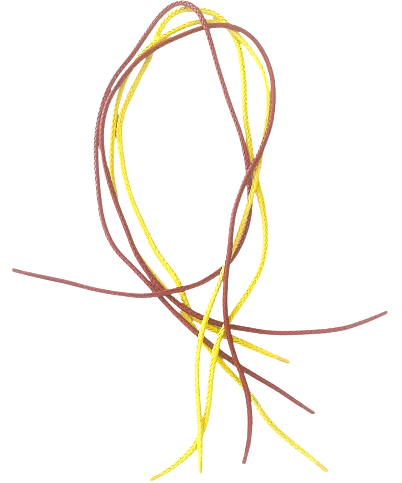 Bolo Tie Corded Strings – 2 x Maroon / 2 x Yellow – LOT of 4