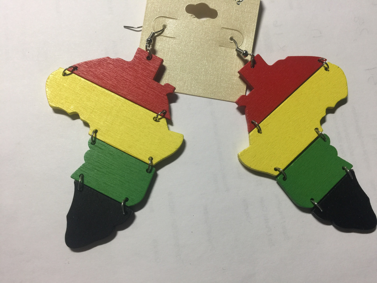 Irie Beads Reggae Rasta Red Yellow Green Black Earrings