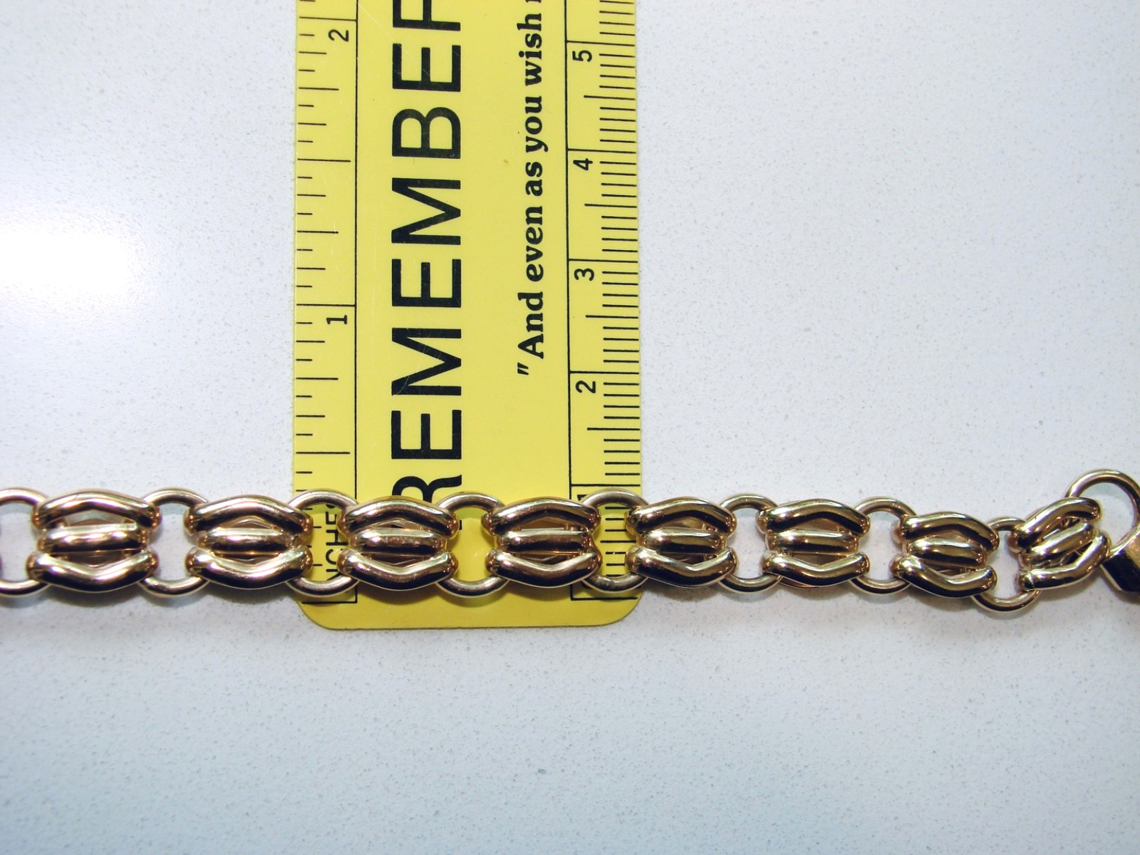 ETERNAGOLD 14K YELLOW GOLD ITALY UNIQUE LINK 7.75″ BRACELET 9.15G 9-10MM WIDE