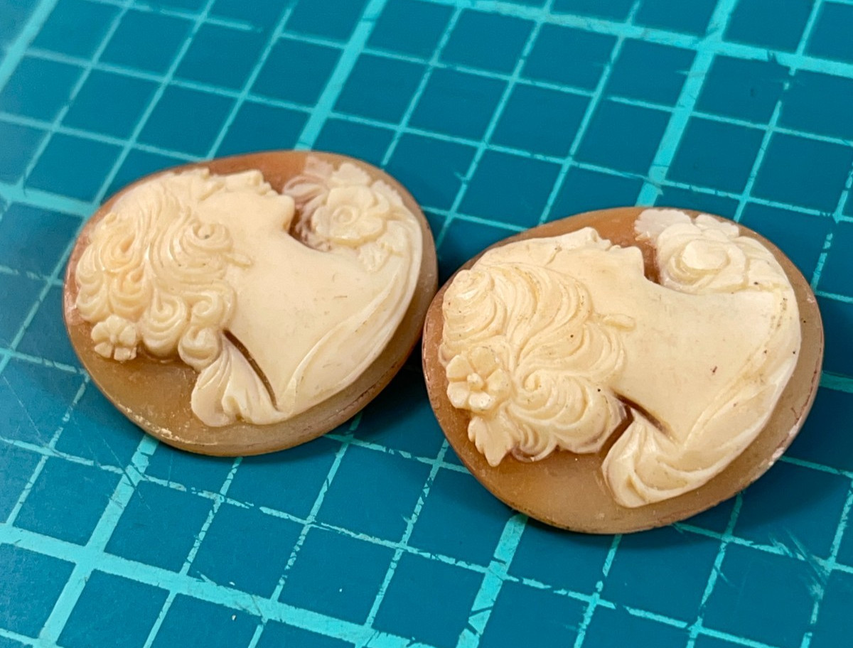 Antique Matched Pair Shell Cameos