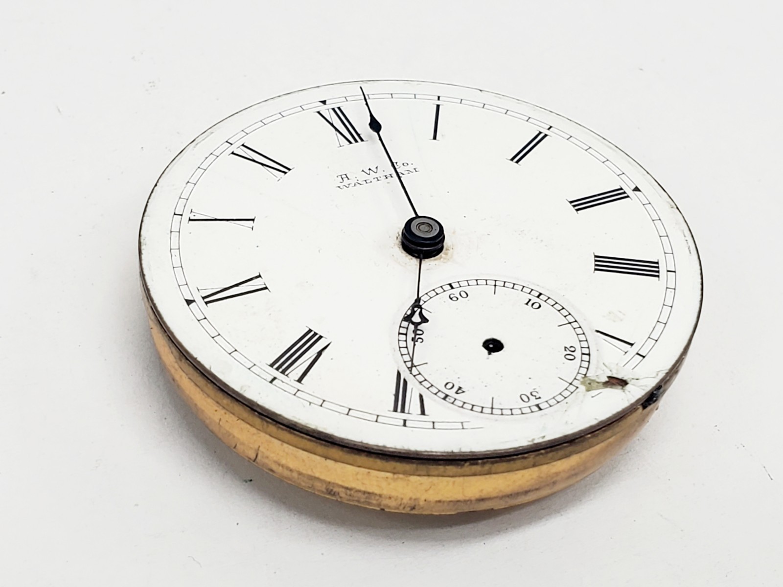 Vintage Waltham Grade no.1 18s 7J Hunting Pocket Watch Movement For Parts/Repair