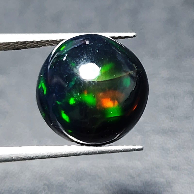 Natural Ethiopian Welo Honeycomb Black Opal Round AAA Fire Loose Gemstone 4.85Ct
