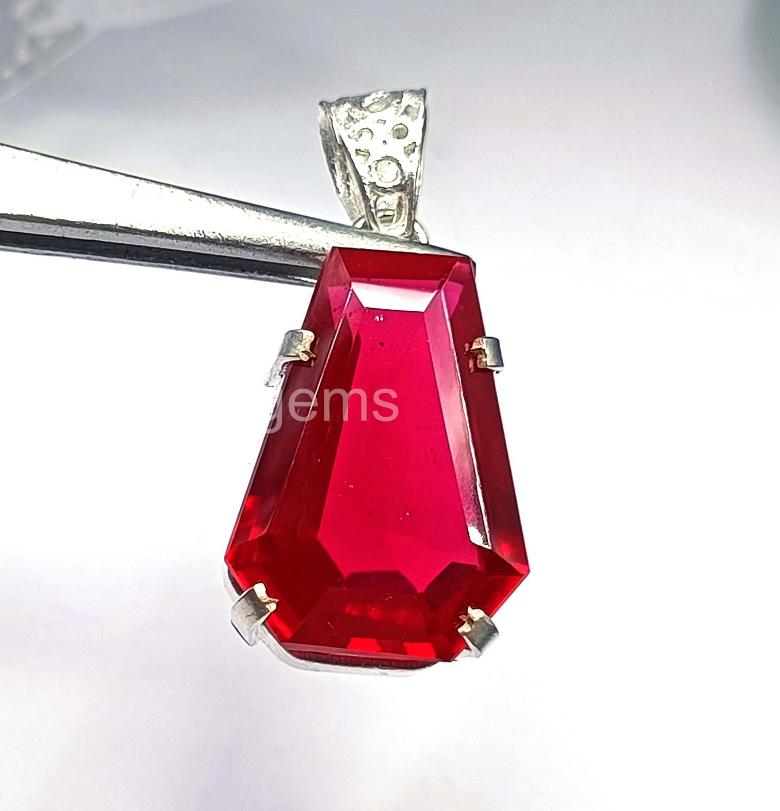 IGL Certified 45.00 Ct Natural Ruby 925 Silver Pendant Loose Gemstone 5JOU