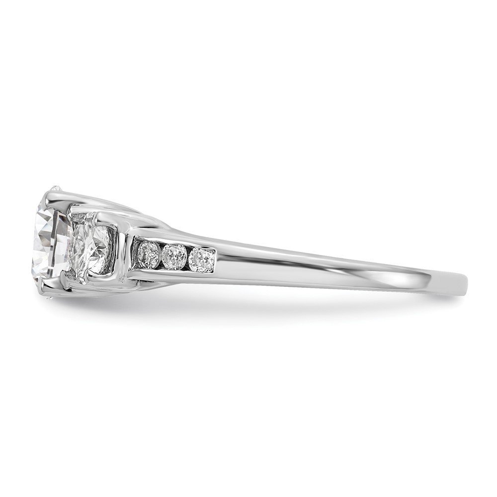 14k White Gold 1.50ct. Round Cut Moissanite Fancy Engagement Ring Size 7