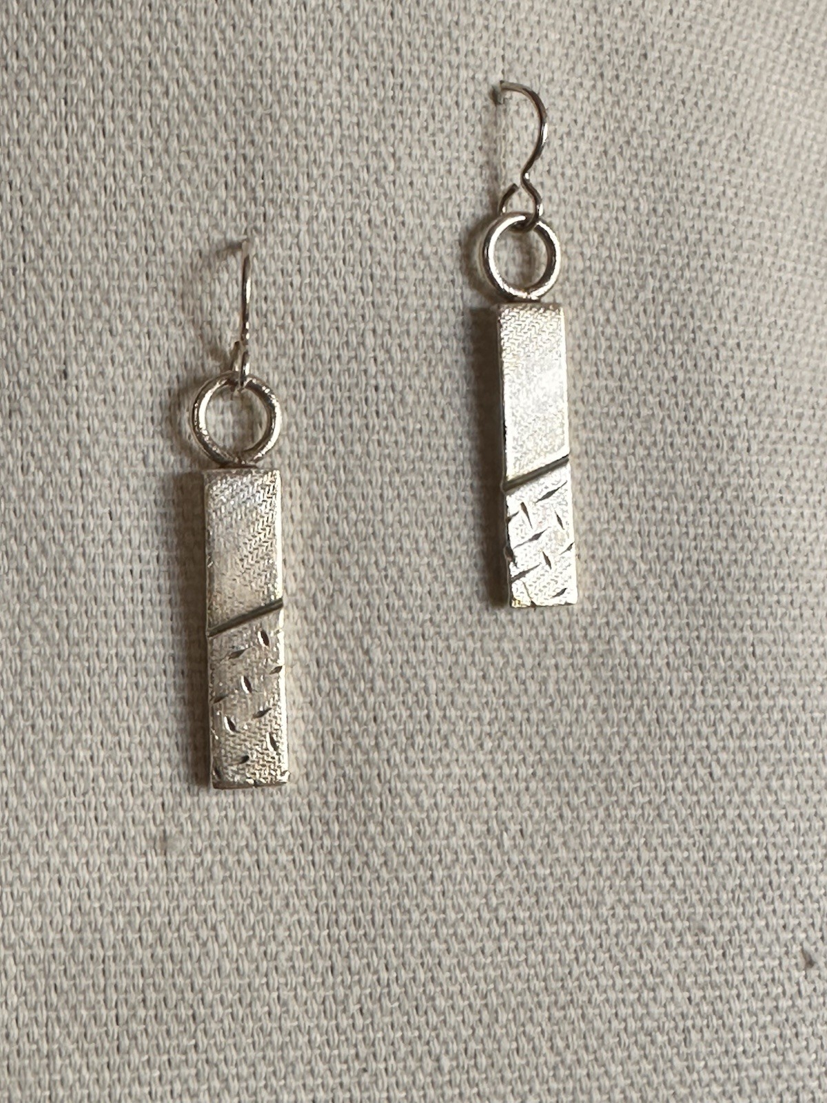 I.5” Long STERLING SILVER, artist made Earrings