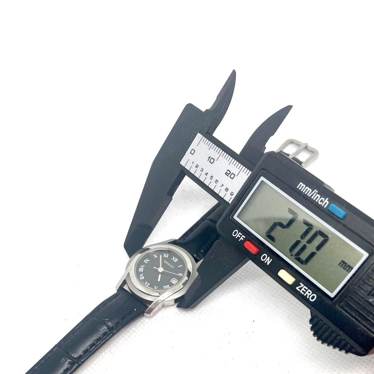 GUCCI 5500L ladies wristwatch black dial new aftermarket strap installed working